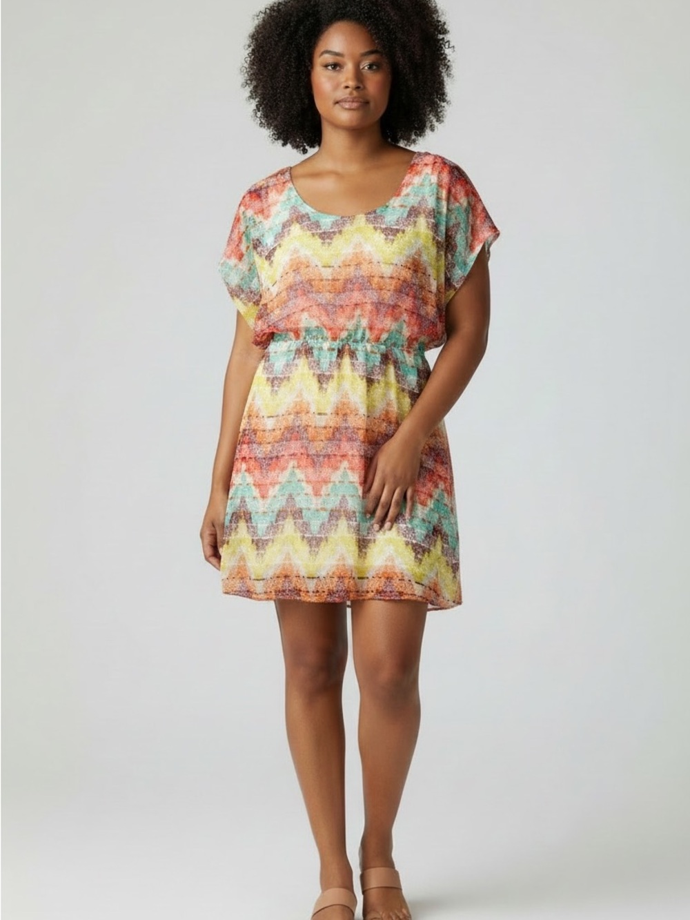 American Rag Multi-Color Chevron Short-Sleeve Women's Dress